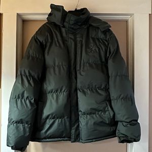 Beverly Hills Polo Club Men’s XL Jacket Winter Coat Green Removable Hood Lined